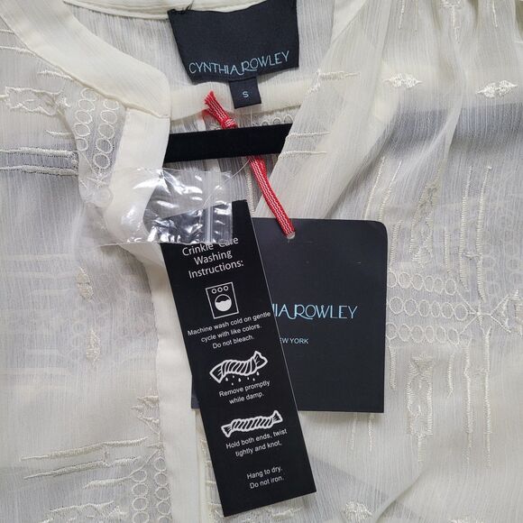 Cynthia Rowley White Sleeveless Blouse Size Small NWT Designer Tank Top - Picture 4 of 4